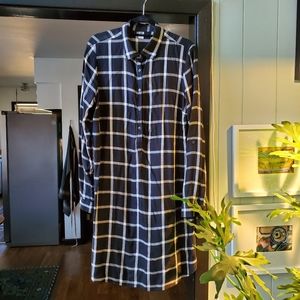 Black and White Plaid Tunic Dress